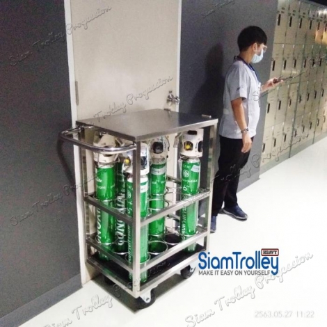 Stainless Oxygen Rack Trolley