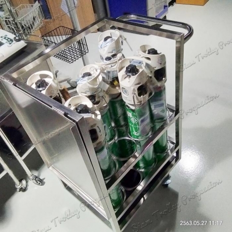 Stainless Oxygen Rack Trolley